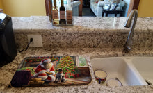 Load image into Gallery viewer, Wirehaired Pointing Griffon and Santa Claus Dish Drying Mat