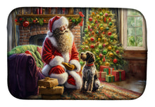 Load image into Gallery viewer, Wirehaired Pointing Griffon and Santa Claus Dish Drying Mat