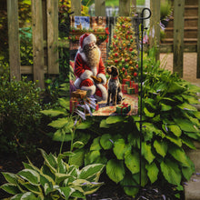 Load image into Gallery viewer, Wirehaired Pointing Griffon with Santa Garden Flag – Christmas Dog Yard Decor