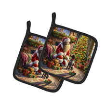 Load image into Gallery viewer, Wirehaired Pointing Griffon and Santa Claus Pot Holders - Set of 2 Decorative Kitchen Helpers | Made in the USA