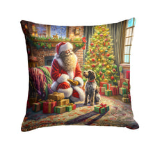 Load image into Gallery viewer, Wirehaired Pointing Griffon and Santa Claus Throw Pillow