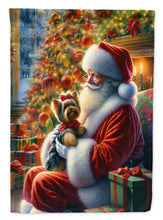 Load image into Gallery viewer, Yorkshire Terrier Yorkie with Santa Garden Flag – Christmas Dog Yard Decor