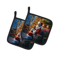 Load image into Gallery viewer, Yorkshire Terrier Yorkie and Santa Claus Pot Holders - Set of 2 Decorative Kitchen Helpers | Made in the USA