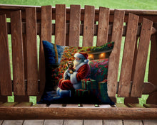 Load image into Gallery viewer, Yorkshire Terrier Yorkie and Santa Claus Throw Pillow - 14x14 Decorative Pillow – Art for Your Home &amp; Patio
