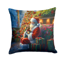 Load image into Gallery viewer, Yorkshire Terrier Yorkie and Santa Claus Throw Pillow - 14x14 Decorative Pillow – Art for Your Home &amp; Patio