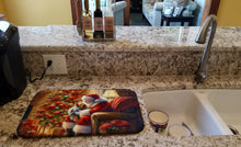 Load image into Gallery viewer, Yorkshire Terrier Yorkie and Santa Claus Dish Drying Mat