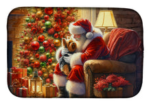Load image into Gallery viewer, Yorkshire Terrier Yorkie and Santa Claus Dish Drying Mat