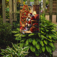Load image into Gallery viewer, Yorkshire Terrier Yorkie with Santa Garden Flag – Christmas Dog Yard Decor
