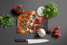 Load image into Gallery viewer, Yorkshire Terrier Yorkie and Santa Claus Glass Cutting Boards – Durable, Decorative Kitchen Art