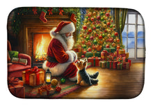 Load image into Gallery viewer, Yorkshire Terrier Yorkie and Santa Claus Dish Drying Mat