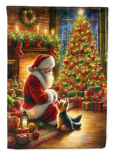 Load image into Gallery viewer, Yorkshire Terrier Yorkie with Santa Garden Flag – Christmas Dog Yard Decor