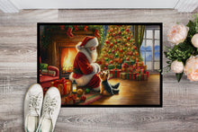 Load image into Gallery viewer, Yorkshire Terrier Yorkie and Santa Claus Doormat-24x36 Indoor / Outdoor Rug | Made in USA