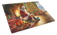Load image into Gallery viewer, Yorkshire Terrier Yorkie and Santa Claus Glass Cutting Boards – Durable, Decorative Kitchen Art