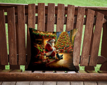 Load image into Gallery viewer, Yorkshire Terrier Yorkie and Santa Claus Throw Pillow - 14x14 Decorative Pillow – Art for Your Home &amp; Patio