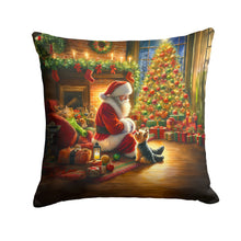 Load image into Gallery viewer, Yorkshire Terrier Yorkie and Santa Claus Throw Pillow - 14x14 Decorative Pillow – Art for Your Home &amp; Patio