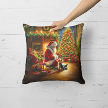 Load image into Gallery viewer, Yorkshire Terrier Yorkie and Santa Claus Throw Pillow