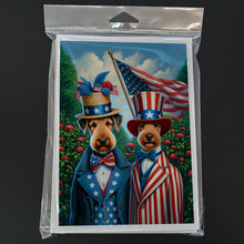 Load image into Gallery viewer, All American Airedale Terrier Greeting Cards - Blank Note Cards – 8-Pack of Artist-Designed Cards with Envelopes