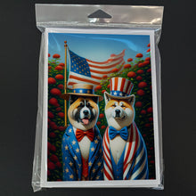 Load image into Gallery viewer, All American Akita Greeting Cards - Blank Note Cards – 8-Pack of Artist-Designed Cards with Envelopes