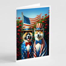 Load image into Gallery viewer, All American Akita Greeting Cards - Blank Note Cards – 8-Pack of Artist-Designed Cards with Envelopes