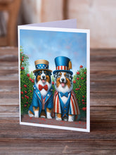 Load image into Gallery viewer, All American Australian Shepherd Greeting Cards - Blank Note Cards – 8-Pack of Artist-Designed Cards with Envelopes