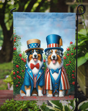 Load image into Gallery viewer, All American Australian Shepherd Garden Flag –  Dogs with American Flag Background by Caroline’s Treasures