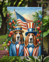 Load image into Gallery viewer, All American Basset Hound Garden Flag –  Dogs with American Flag Background by Caroline’s Treasures