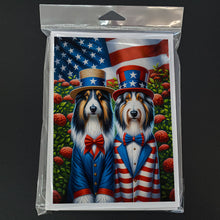 Load image into Gallery viewer, All American Bearded Collie Greeting Cards - Blank Note Cards – 8-Pack of Artist-Designed Cards with Envelopes
