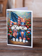 Load image into Gallery viewer, All American Bichon Frise Greeting Cards - Blank Note Cards – 8-Pack of Artist-Designed Cards with Envelopes