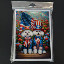 Load image into Gallery viewer, All American Bichon Frise Greeting Cards - Blank Note Cards – 8-Pack of Artist-Designed Cards with Envelopes