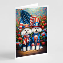 Load image into Gallery viewer, All American Bichon Frise Greeting Cards - Blank Note Cards – 8-Pack of Artist-Designed Cards with Envelopes