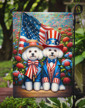 Load image into Gallery viewer, All American Bichon Frise Garden Flag –  Dogs with American Flag Background by Caroline’s Treasures