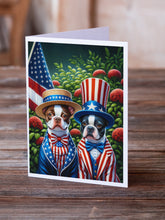 Load image into Gallery viewer, All American Boston Terrier Greeting Cards - Blank Note Cards – 8-Pack of Artist-Designed Cards with Envelopes