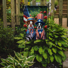 Load image into Gallery viewer, All American Boston Terrier Garden Flag –  Dogs with American Flag Background by Caroline’s Treasures