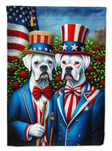 Load image into Gallery viewer, All American White Boxer Garden Flag –  Dogs with American Flag Background by Caroline’s Treasures