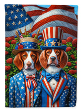 Load image into Gallery viewer, All American Brittany Garden Flag –  Dogs with American Flag Background by Caroline’s Treasures