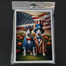Load image into Gallery viewer, All American Bull Terrier Greeting Cards - Blank Note Cards – 8-Pack of Artist-Designed Cards with Envelopes