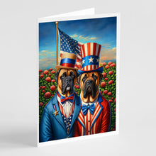 Load image into Gallery viewer, All American Bullmastiff Greeting Cards - Blank Note Cards – 8-Pack of Artist-Designed Cards with Envelopes