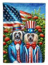 Load image into Gallery viewer, All American Chinese Crested Garden Flag –  Dogs with American Flag Background by Caroline’s Treasures