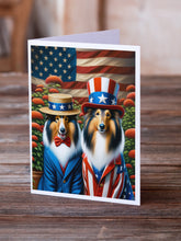 Load image into Gallery viewer, All American Collie Greeting Cards - Blank Note Cards – 8-Pack of Artist-Designed Cards with Envelopes