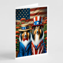 Load image into Gallery viewer, All American Collie Greeting Cards - Blank Note Cards – 8-Pack of Artist-Designed Cards with Envelopes