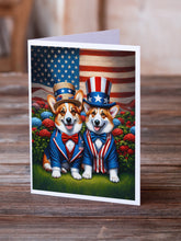 Load image into Gallery viewer, All American Corgi Greeting Cards - Blank Note Cards – 8-Pack of Artist-Designed Cards with Envelopes