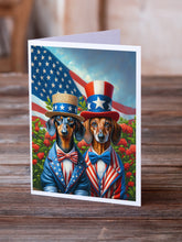 Load image into Gallery viewer, All American Dachshund Greeting Cards - Blank Note Cards – 8-Pack of Artist-Designed Cards with Envelopes
