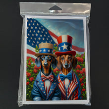 Load image into Gallery viewer, All American Dachshund Greeting Cards - Blank Note Cards – 8-Pack of Artist-Designed Cards with Envelopes