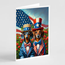 Load image into Gallery viewer, All American Dachshund Greeting Cards - Blank Note Cards – 8-Pack of Artist-Designed Cards with Envelopes