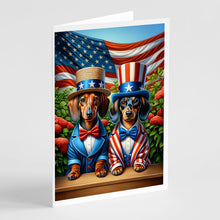Load image into Gallery viewer, All American Dachshund Greeting Cards - Blank Note Cards – 8-Pack of Artist-Designed Cards with Envelopes