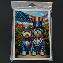 Load image into Gallery viewer, All American Dandie Dinmont Terrier Greeting Cards - Blank Note Cards – 8-Pack of Artist-Designed Cards with Envelopes