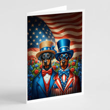 Load image into Gallery viewer, All American Doberman Pinscher Greeting Cards - Blank Note Cards – 8-Pack of Artist-Designed Cards with Envelopes