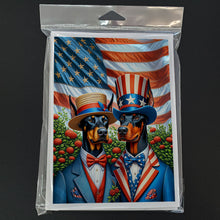 Load image into Gallery viewer, All American Doberman Pinscher Greeting Cards - Blank Note Cards – 8-Pack of Artist-Designed Cards with Envelopes