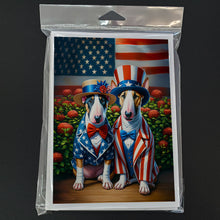 Load image into Gallery viewer, All American English Bull Terrier Greeting Cards - Blank Note Cards – 8-Pack of Artist-Designed Cards with Envelopes