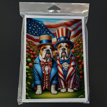 Load image into Gallery viewer, All American English Bulldog Greeting Cards - Blank Note Cards – 8-Pack of Artist-Designed Cards with Envelopes